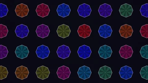 Vibrant geometric shapes on dark create a dynamic pattern Stock Footage 338225726