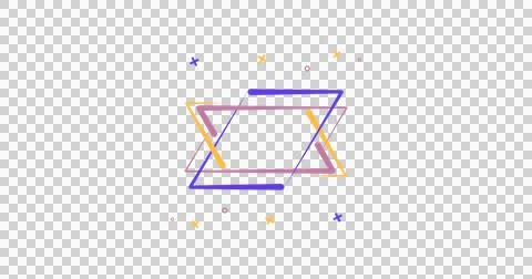 Vibrant geometric shapes in dynamic motion on black background Stock Illustration