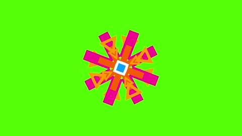 Vibrant geometric shapes exploding in bright green background 動画素材 330287821