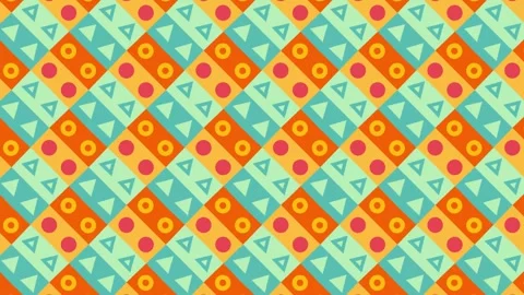 Vibrant Geometric Shapes Morphing Loop Stock Footage 335080739