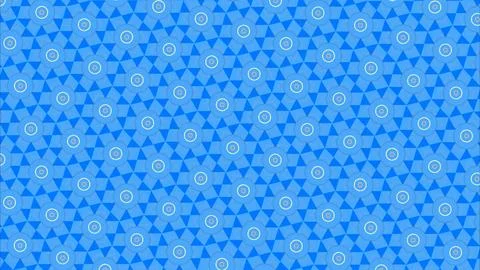 Vibrant geometric snowflake pattern on blue background. Intricate winter design Stock Illustration