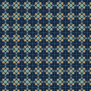 Vibrant geometric star pattern background for modern interior design and di.. Stock Illustration