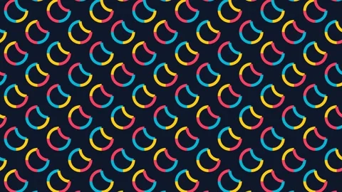 Vibrant geometric tile seamless pattern background for abstract retro design Stock Footage 343632778