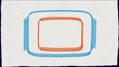 Vibrant geometric transformation in handdrawn loop animation Stock Footage 315504850