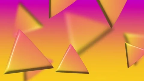 Vibrant geometric triangles floating with glowing gradient colorful background Stock Footage 320781908