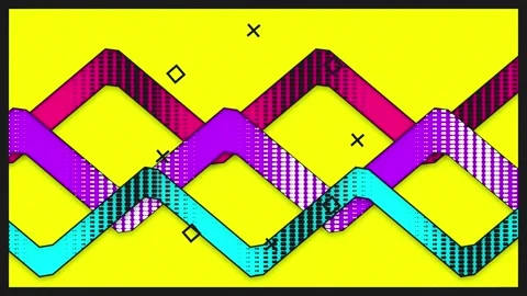 Vibrant geometric wave pattern with flowing abstract colorful vector backgrou Stock Footage 344249149
