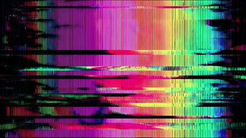 Vibrant glitch art sequence showcasing colorful digital distortion patterns Stock Footage 315127264