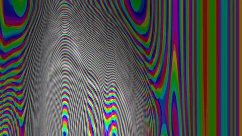 Vibrant glitch distortion warps grayscale waves Stock Illustration
