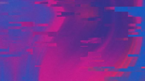Vibrant glitch effect blends bold pink and electric blue tones 库存影片 334578251