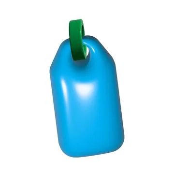 A vibrant, glossy, 3D render of a blue plastic container or bag, seemingly desig Stock Illustration