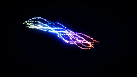 Vibrant, glowing, abstract light trails in 3D render style Stock Footage 342363386