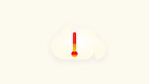 Vibrant Glowing Cloud Icon with Internal Rising Thermometer Temperature Ind.. Stock-Footage 346202386