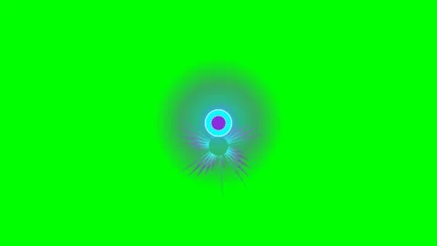 A vibrant glowing digital orb pulsating against a solid green background Stock Footage 340902980
