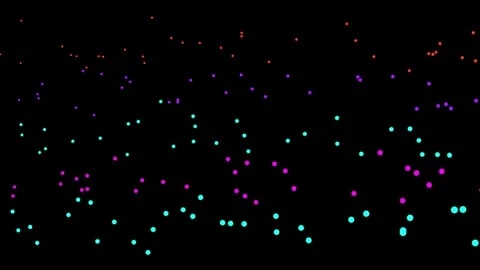 Vibrant Glowing Dots Moving on a Dark Background Abstract Digital Particle .. Video stock 345153734