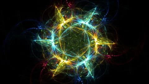 Vibrant Glowing Fractal Light Loop Stock Footage 311734348