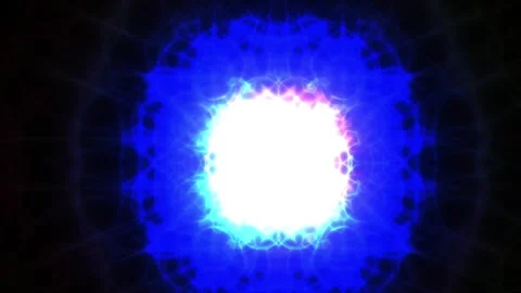 Vibrant glowing light effects in blue and yellow hues on dark background. Stock Footage 335967676