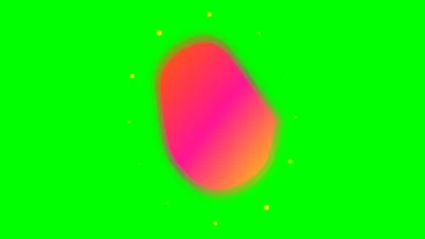 A vibrant glowing liquid shape floating against a solid green screen backgrou Stock-Footage 340266180