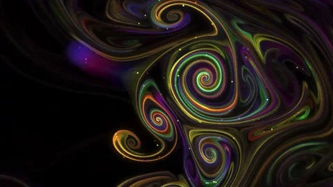 Vibrant Glowing Neon Fluid Vortex Swirls Abstract Motion Background Stock Footage 346224839
