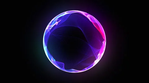 Vibrant glowing particle 3d sphere animation. Virtual assistant concept. Stock Footage 275286442