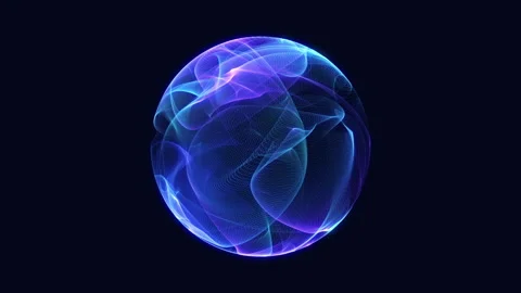 Vibrant glowing particle 3d sphere seamless motion. Virtual AI assistant Stock Footage 304166767