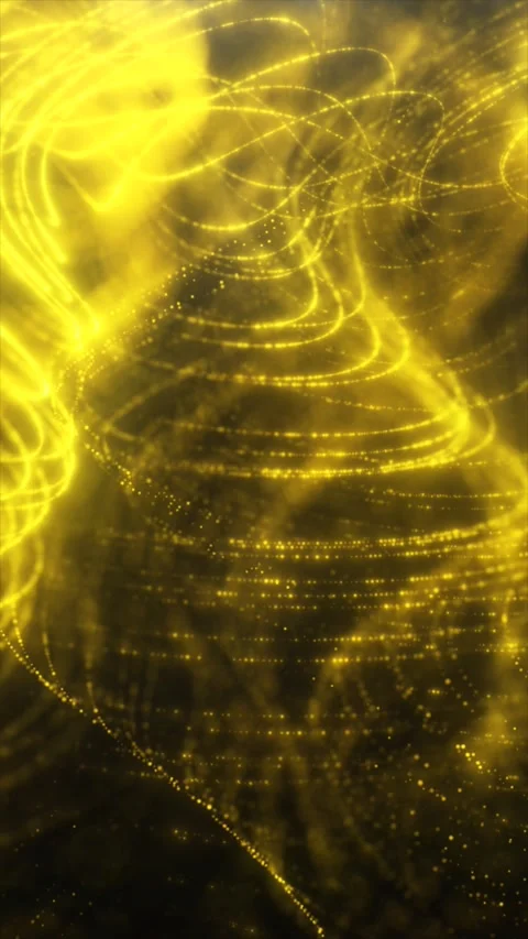 Vibrant gold light patterns swirl to create an enchanting Stock Footage 312799036
