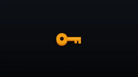 Vibrant golden key icon Stock Footage 339350841