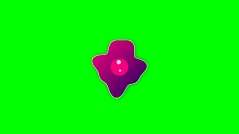 Vibrant gradient amoeba shape isolated against a bright green background Stock Footage 341822443
