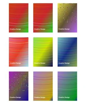 Vibrant gradient and abstract pattern designs featuring smooth color transi.. イラスト素材