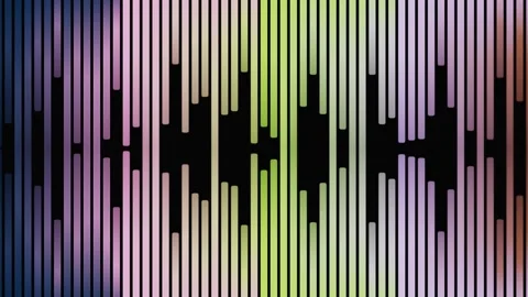 Vibrant Gradient Audio Spectrum Background with Vertical Music Equalizer Bars Vídeos de archivo 332391774