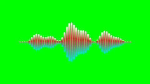 Vibrant gradient audio waveform visualization isolated on green background Stock Footage 340265037