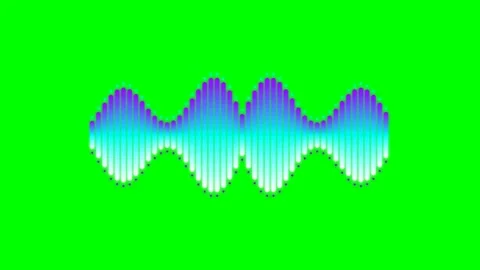 Vibrant gradient audio waveform visualization isolated on a green background Stock Footage 340902657