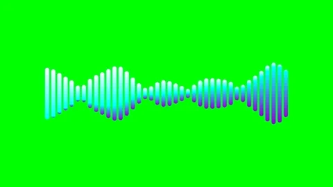 Vibrant gradient audio waveform visualization on a bright green background Video stock 341822504