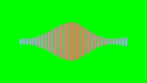 Vibrant gradient audio waveform visualization on a bright green background Stock-Footage 341839185