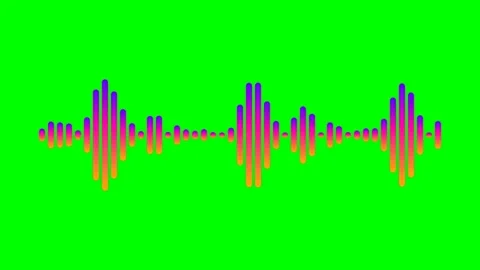 A vibrant gradient audio waveform visualizer isolated on a green screen bac.. Stock Footage 340904809