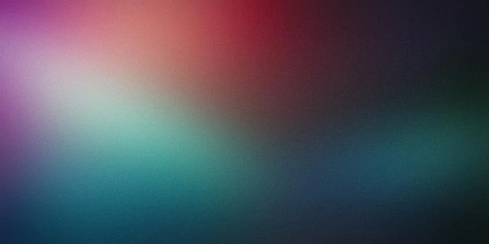 Vibrant gradient background blending rich shades of purple, red, teal, and .. Illustrazione stock