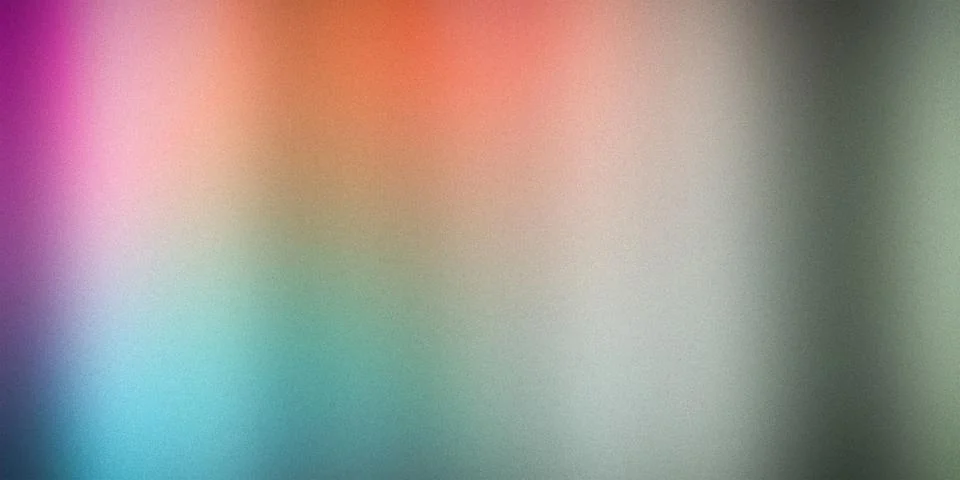 A vibrant gradient background blending shades of pink, orange, green, and t.. Stock Illustration