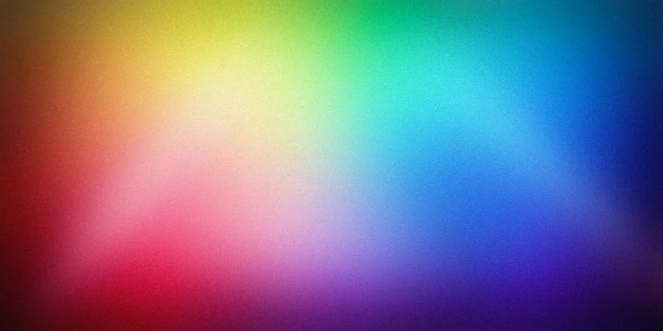 A vibrant gradient background blending yellow, green, blue, and red hues. P.. Stock-Illustration