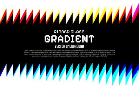 Vibrant gradient background with colorful ribbed glass effect Stock Illustration