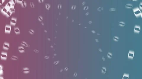 Vibrant gradient background with falling coffee beans Stock Illustration