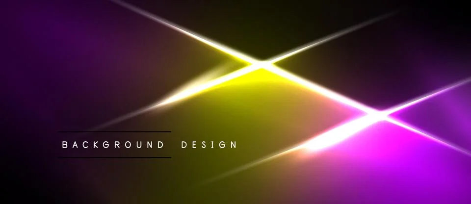 Vibrant gradient background features bright light streaks. Purple, yellow hue 스톡 일러스트
