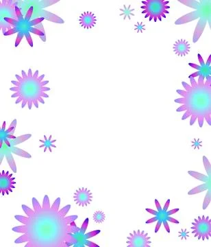 Vibrant gradient background with flowers Stock Illustration