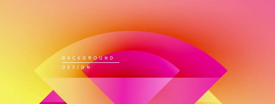 Vibrant gradient background. Overlapping shapes create modern design. Text reads 스톡 일러스트