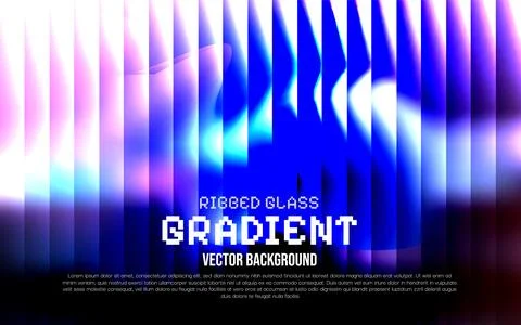 Vibrant gradient background with ribbed glass effect in blue and purple hues Stock Illustration