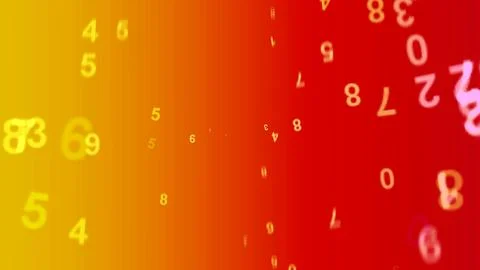 Vibrant gradient background with scattered numbers and digits Illustrazione stock