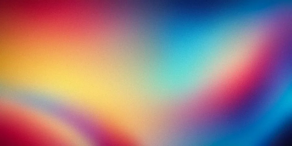 Vibrant gradient background with a stunning blend of yellow, red, blue, and.. Illustrazione stock