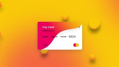 Vibrant Gradient Background with Stylish Credit Card Design Highlighting Di.. Vídeo Stock 341922451