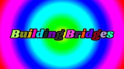 Vibrant gradient background with text building bridges Ilustración de archivo