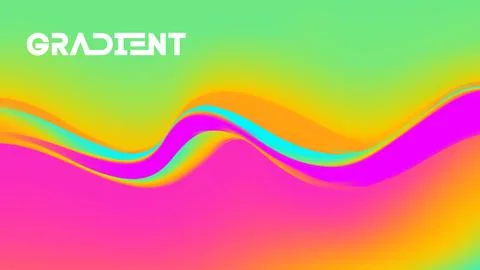 Vibrant gradient background. Vector rainbow pattern 3d fluid creative background Stock Illustration