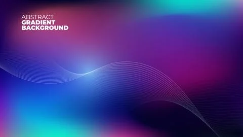 Vibrant Gradient Background with White Wavy Lines for Modern Design Stock Illustration
