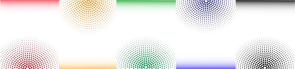 Vibrant Gradient Backgrounds with Circular Halftone Patterns Stock Illustration